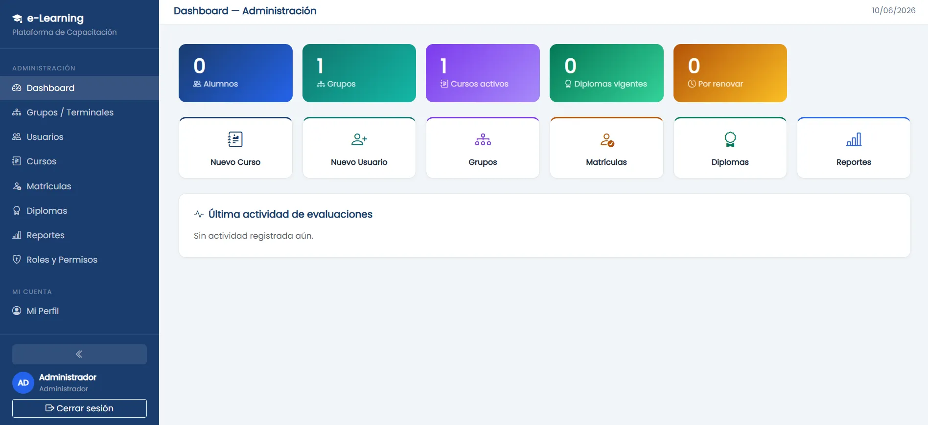 Capacitaciones.uno — Corporate LMS with video courses, assessments, auto-certificates and multi-company admin