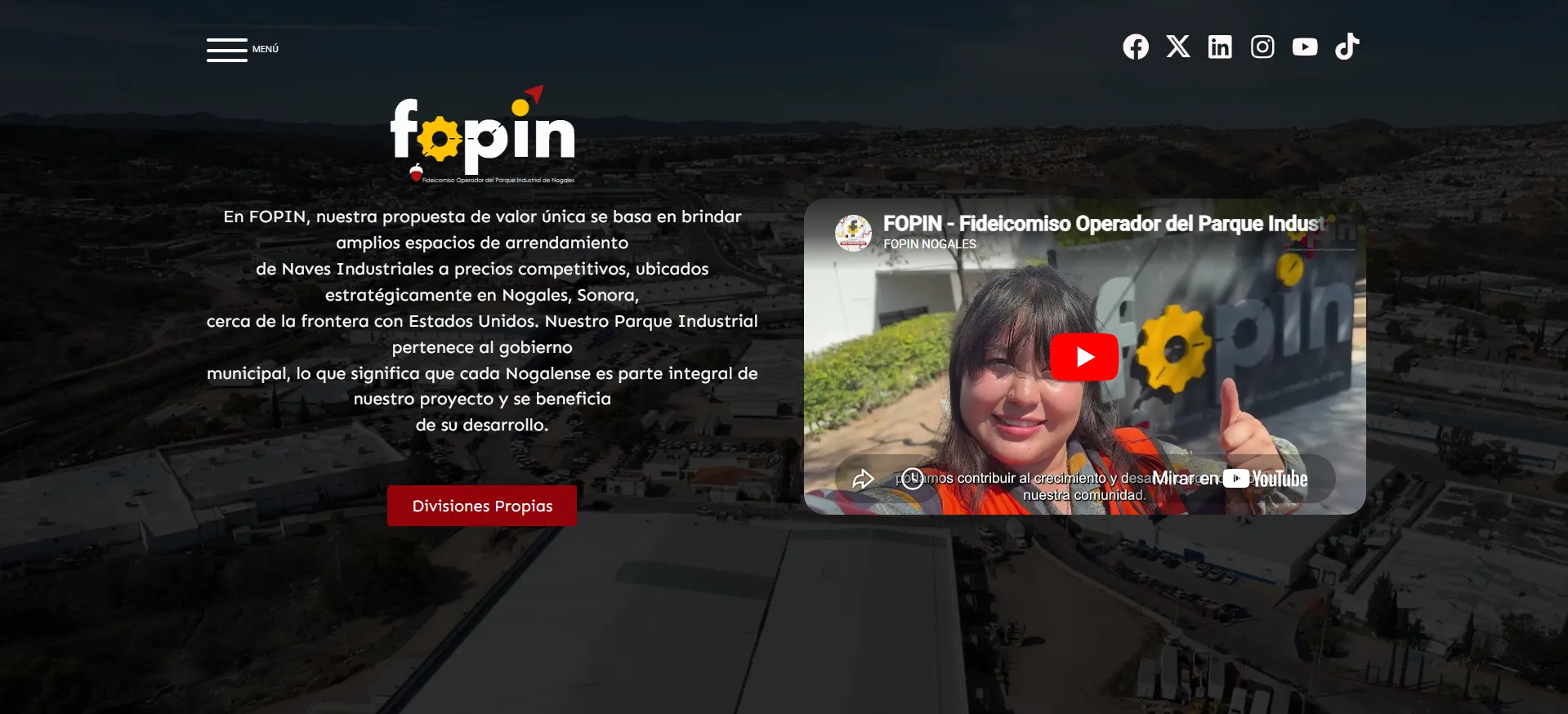 FOPIN — Industrial park corporate site on the Mexico-USA border with available warehouses