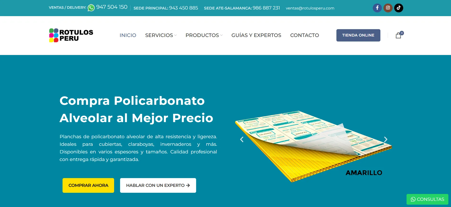 Rotulos Peru — E-commerce for signage and construction materials, Peru